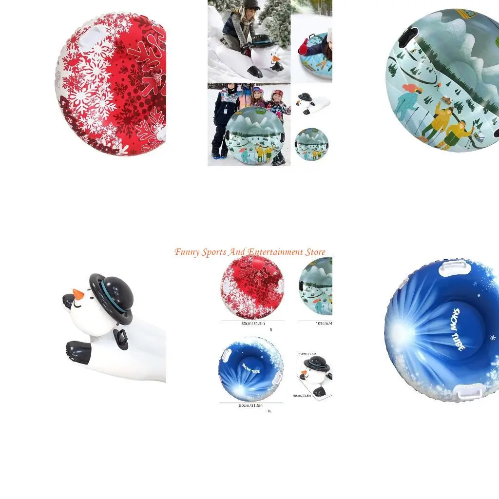 

C4DE Snow Sled Winter Snow Sledding Toy Thicken Skiing Tubing for Outdoor Sledding