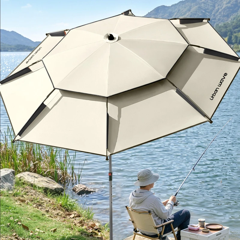 Black Coated Fishing Umbrella, 2026 Huge Sun Parasol, Outdoor Camping Canopy Shelter, UV Protection Rain Cover Durable Pro Kits.