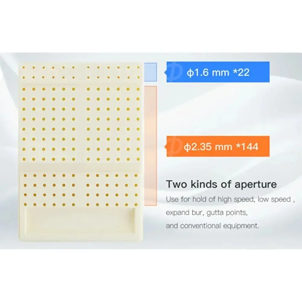 168 Holes Dental Plastic Burr Box Dental Supplies Organizer Display Case with Transparent Cover Professional Dental Tools