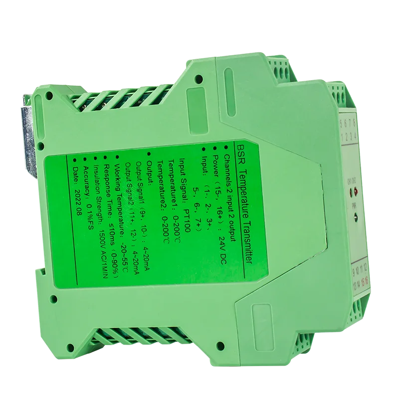 DIN PT100 Temperature Signal Transmitter 0-500℃ 0-400℃ 0-300℃ 1 In 2 Out 4-20mA 0-10V 0-5V RS485 PT100 Signal Converter