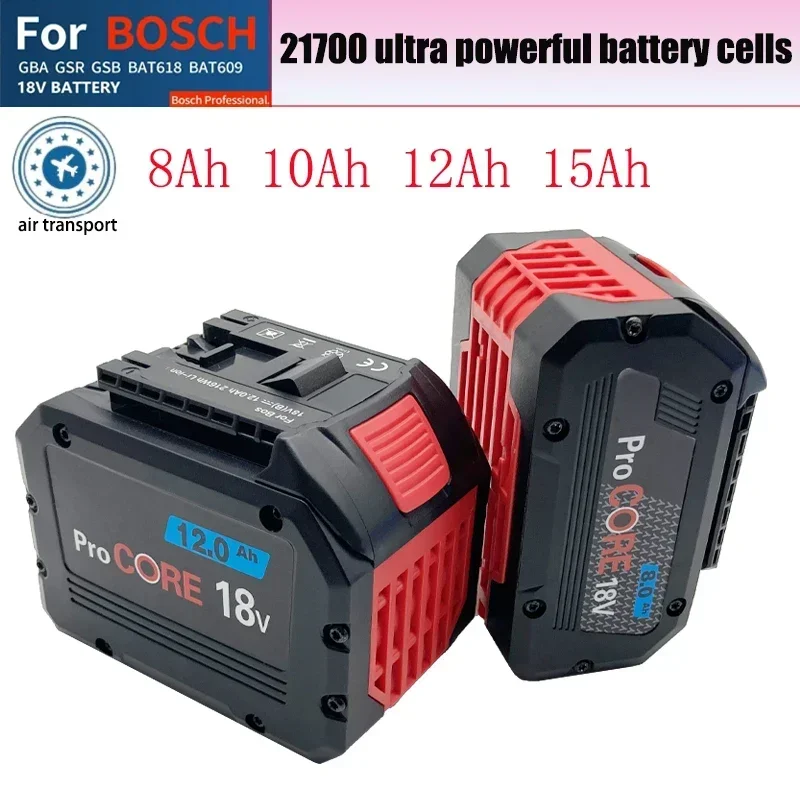 Batterie de remplacement ProCORE 8Ah 10Ah 12Ah 15Ah, pour outils sans fil Bosch 18V BAT609 BAT618 GBA18V 21700 cellule d'alimentation 5C haute puissance