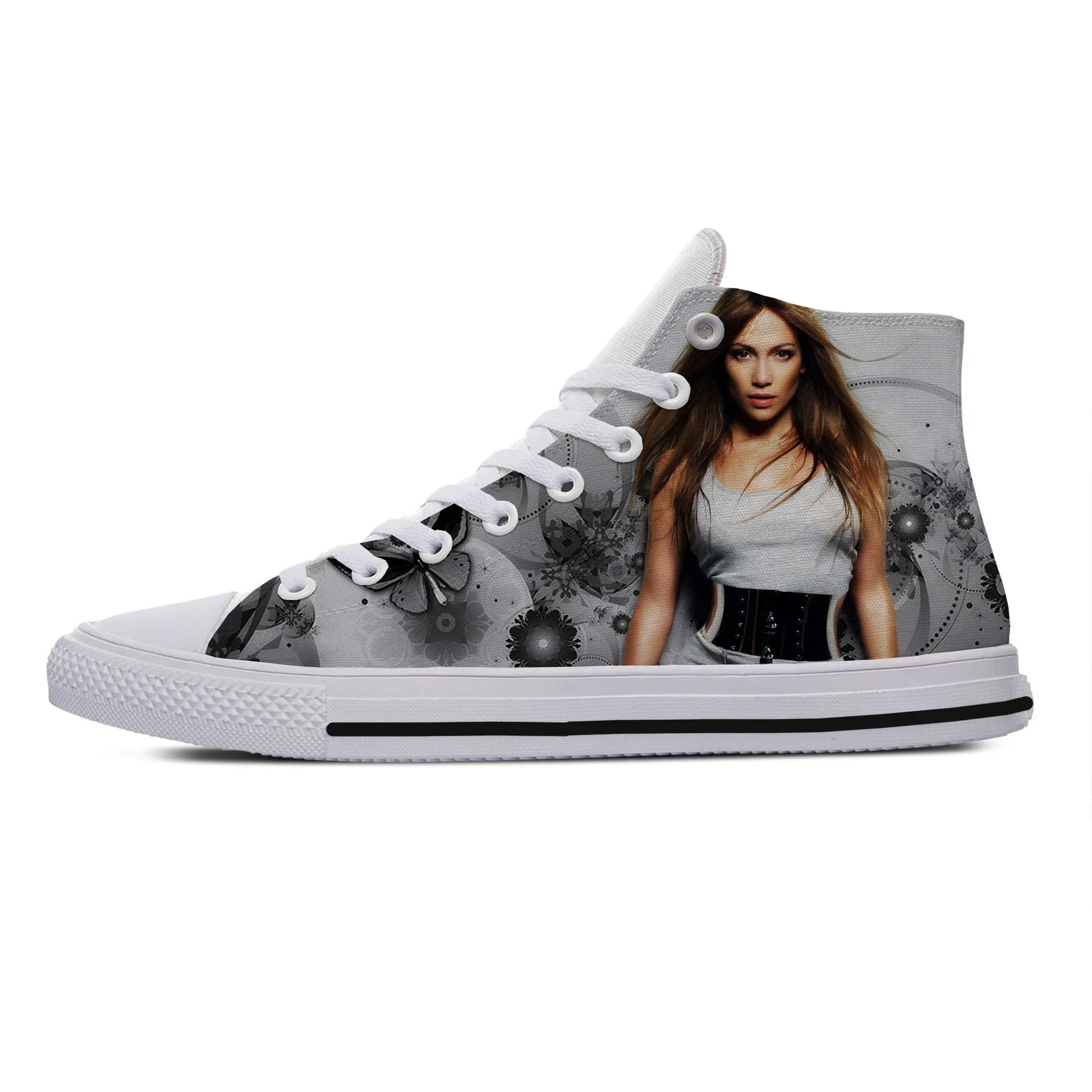 Heiße jennifer lopez singen in dir Musik geben mir Leben Schuhe leichte Freizeit atmungsaktive Board Schuhe High Top Canvas Schuhe