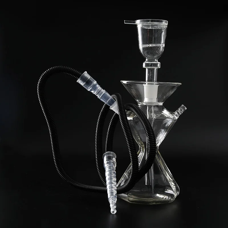 

Diamond Glass Hookah Set 5mm Thick Premium Shisha Pipe with LED Light Chicha Narguile for Home & Lounge