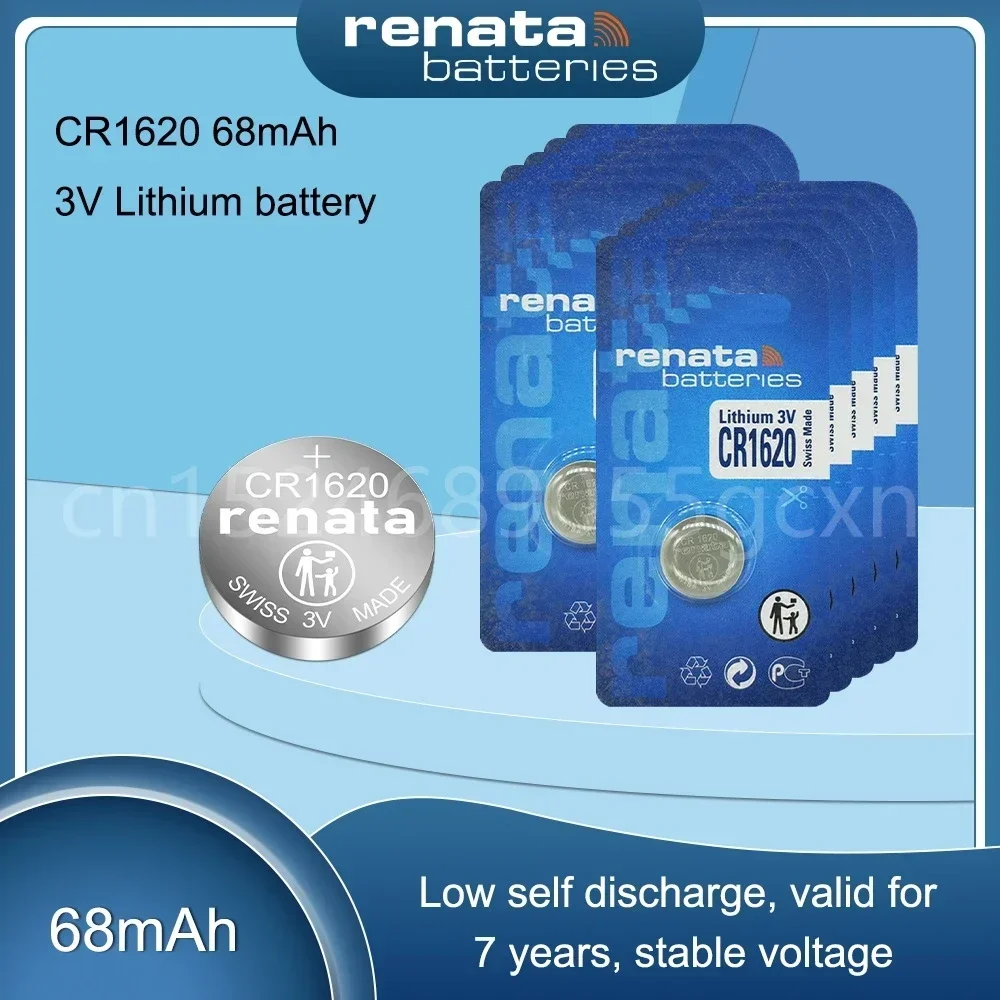 Renata 1620 CR1620 3v Lithium Battery button Car remote control battery 100% Original make in switzerland