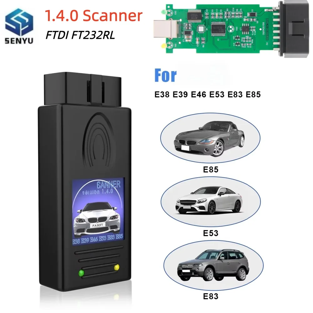 For E38 E39 E46 E53 E83 E85 Multi-Function Diagnostic Tools Scanner 1.4.0 Unlock Version Car OBD2 Code Reader Auto Accessories