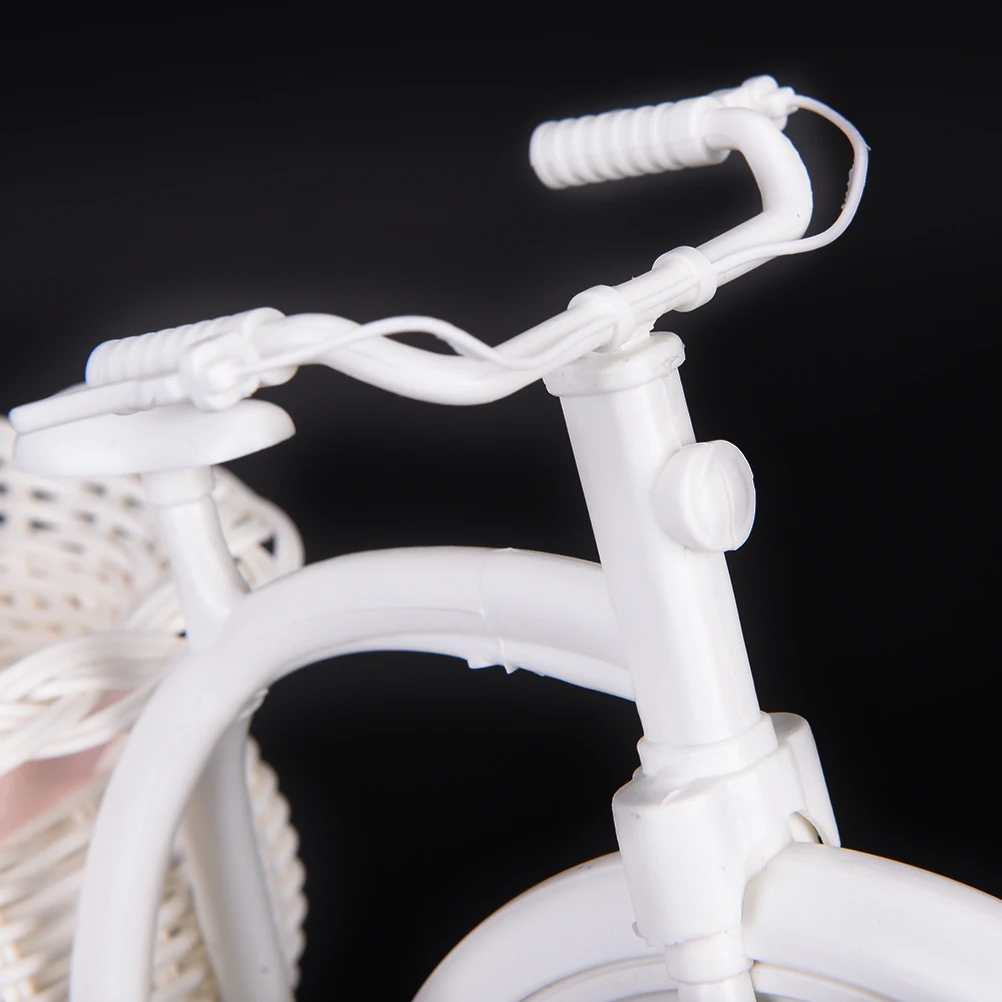 Cesta de plástico de gran tamaño para triciclo, contenedor de 26x16x12cm, diseño de bicicleta, flores, plantas, decoración de bodas para el hogar