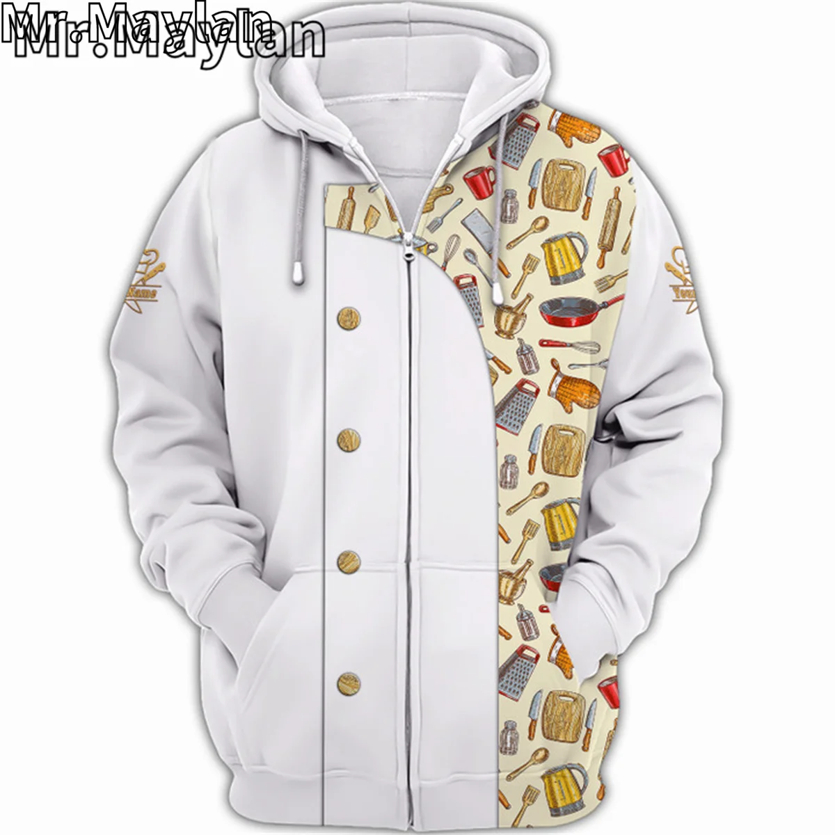 CUSTOM NAME CHEF UNIFORM CHEF KNIVES 3D Unisex Hoodie Men/Women Sweatshirt Streetwear Zip Pullover Casual Jacket Tracksuits R898