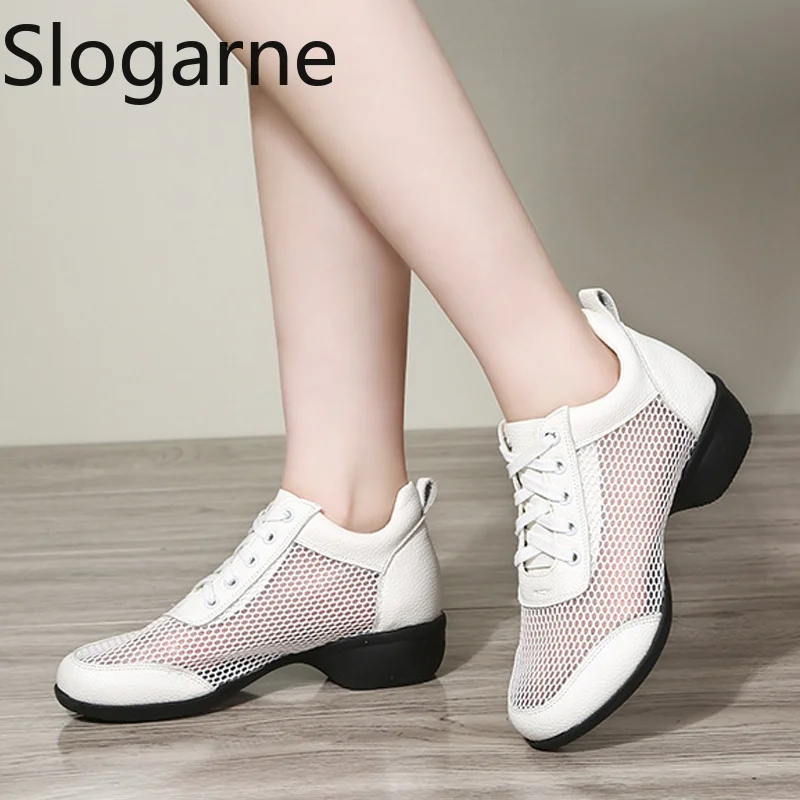 Women Hollowed Latin Shoes Soft Modern Jazz Dance Shoes Girl Tango Ballroom Dancing Heels Sandals 2026 New Summer Dance Sneakers