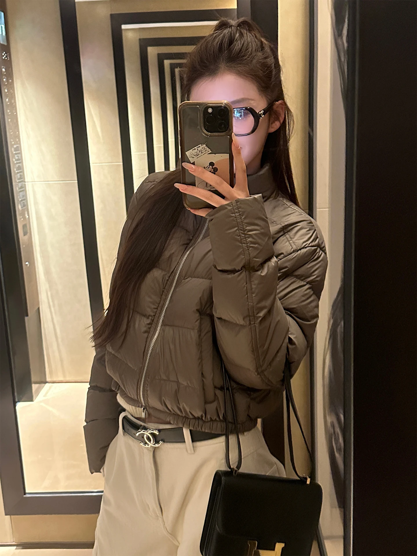 

Пуховик Yaya op Cloud Toast Small Version Du Down Jaet 90 White Du Feather Puffer Coat Slimming Ribcage Casual Sle