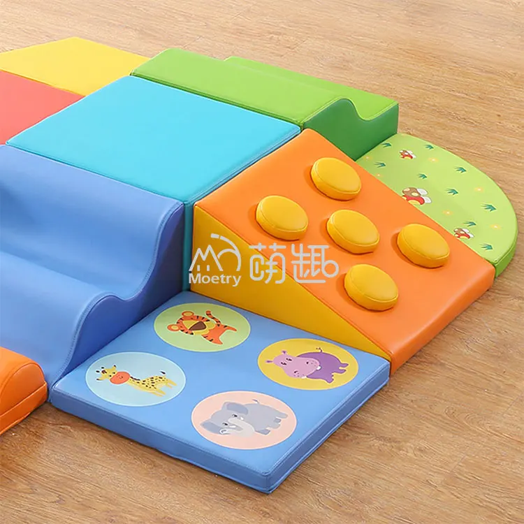 Moetry Sensory Mirror Baby Soft Play Block Toddler Indoor Colorful Soft Climbing with Tunnel for Childcare Juegos Suaves
