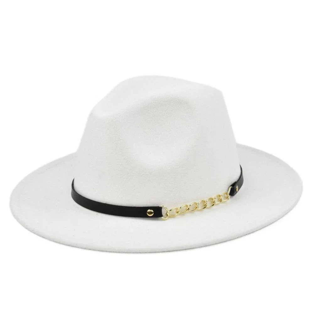 Mistdawn Vintage Solid Color Felt Wide Brim Fedora Hat Winter Warm Bowler Cap for Men Women Church Wedding Jazz Street Unisex
