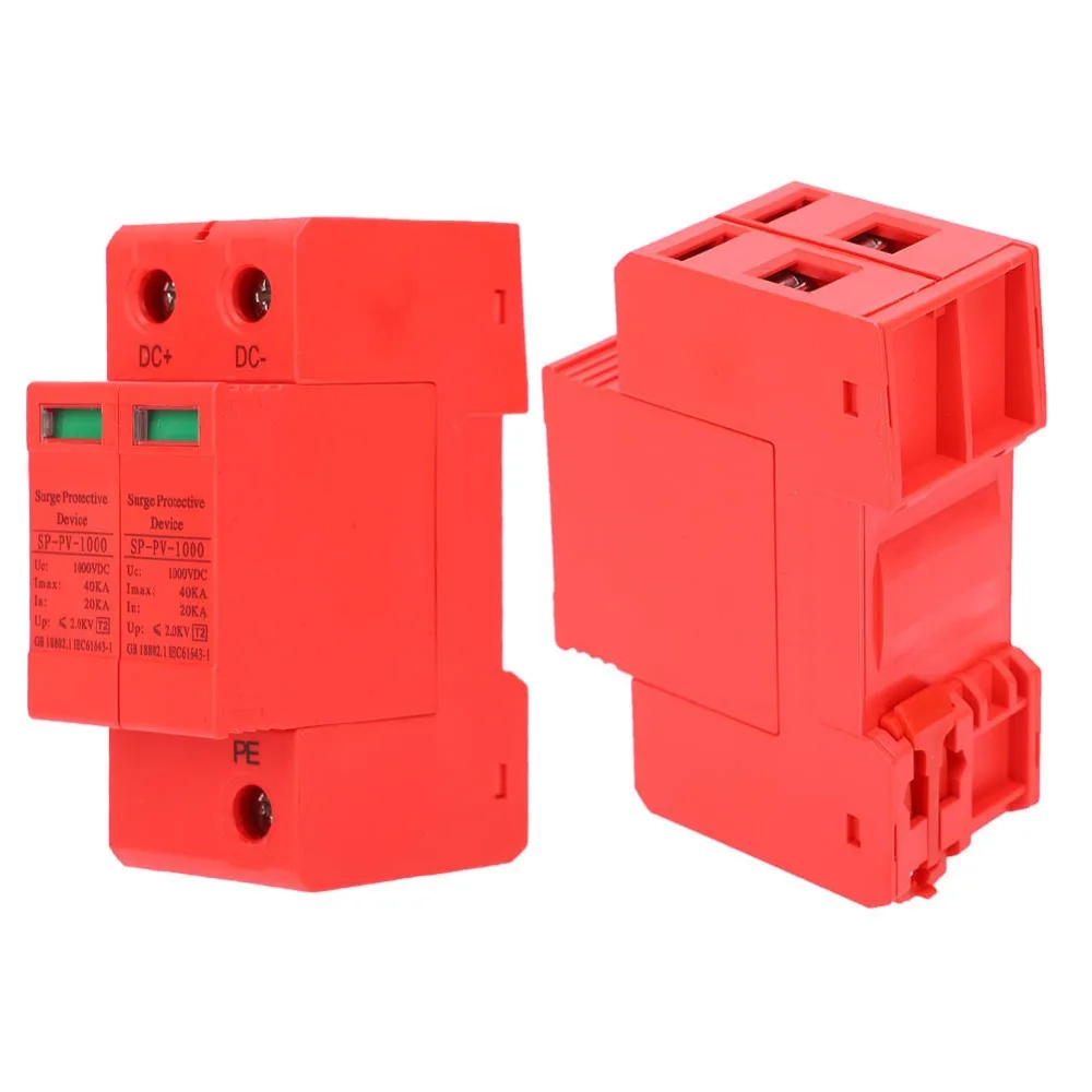 

Durable DC1000V Voltage Arrester Device 2P 40KA DC Photovoltaic Lightning Protector Lightning Protector Photovoltaic Systems