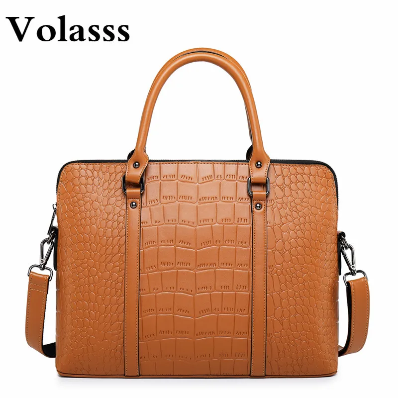 Volasss Black Women's Briefcase Office Work Computer Bag 14