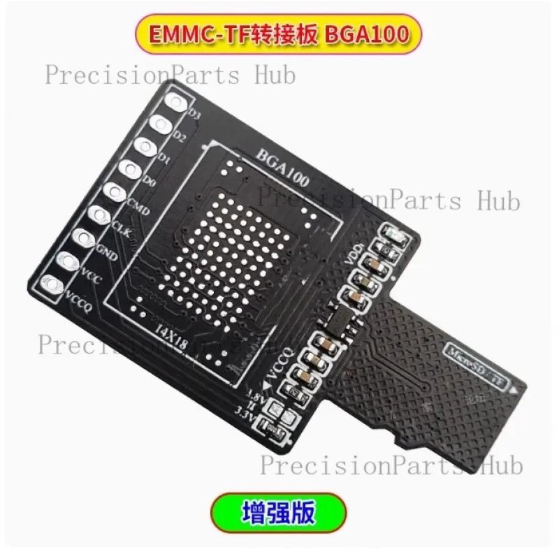 TF-BGA100 Adapter Board, EMMC Adapter Board, No-disassembly Flying Wire Font Library Reading and Writing Simple Board, 1.8V Supp