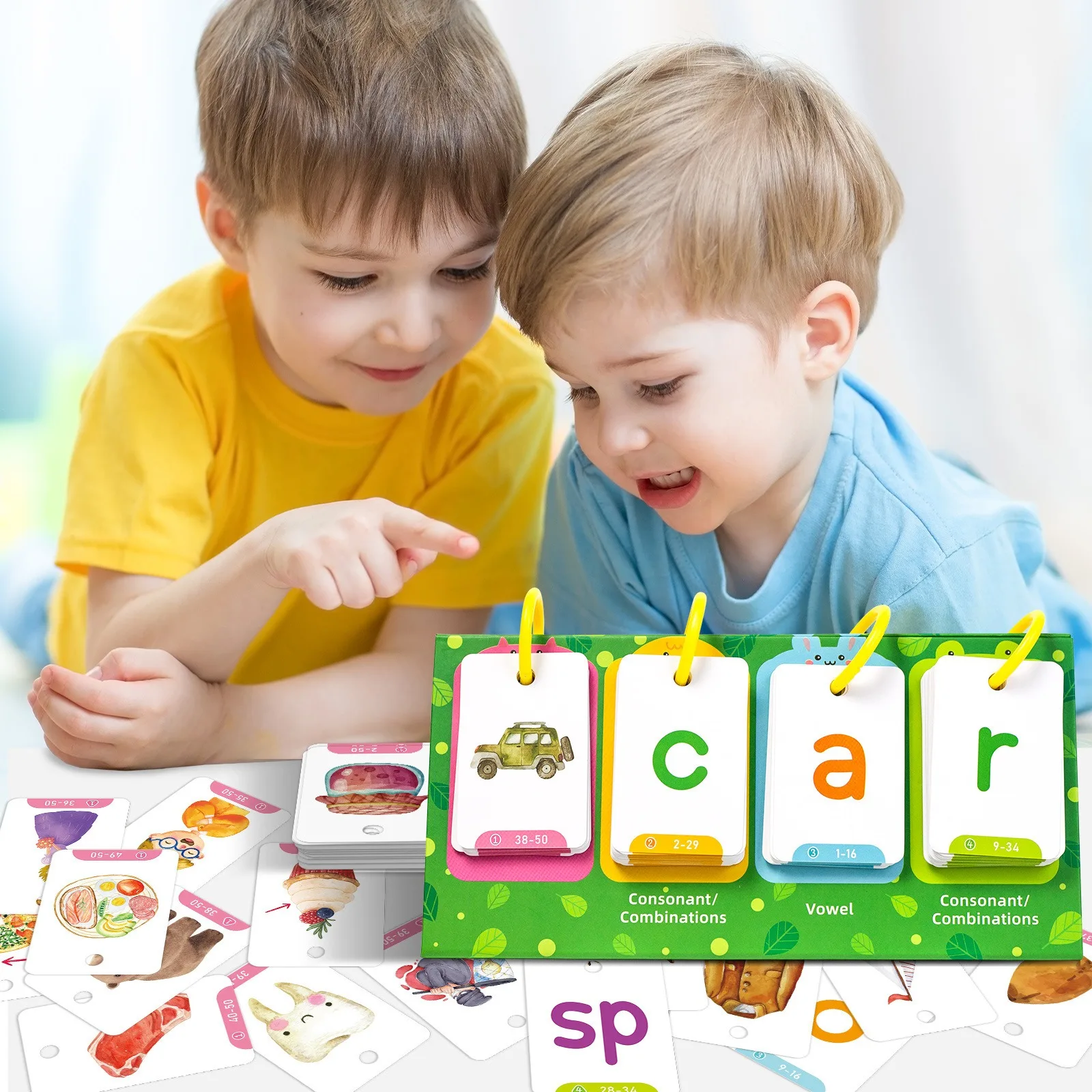 Imagem -06 - Montessori Word Builder Jogos Phonics Flash Cards Sight Words Flip Chart Ferramenta de Aprendizagem para Crianças Special Speech Therapy