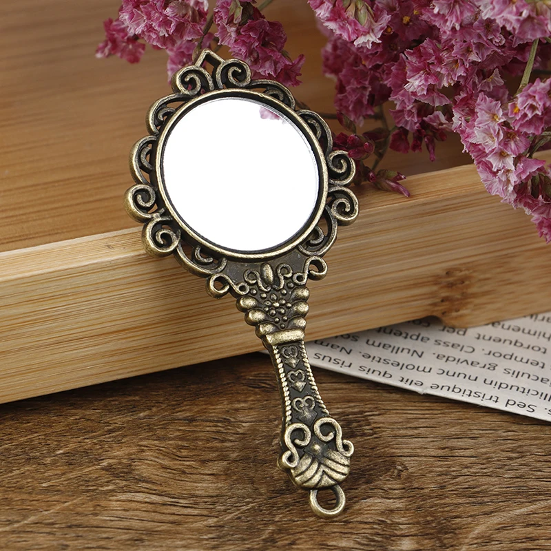 1Pc Vintage Metal Frame Mirror Dollhouse Miniature Bathroom Furniture For 1:6 Doll