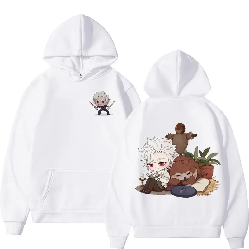 Chibi Astarion & Owlbear Graphics Print Hoodie Men Women Vintage Cartoon Pullovers Sweatshirt Male Casual Long Sleeve Hooded Y2K