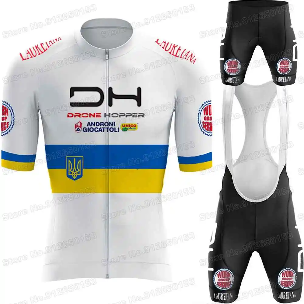 2022 DH Team ANDRONI Cycling Jersey Set Ukraine Cycling Clothing Men Road Bike Shirts Suit Summer Bicycle Bib Shorts MTB Maillot