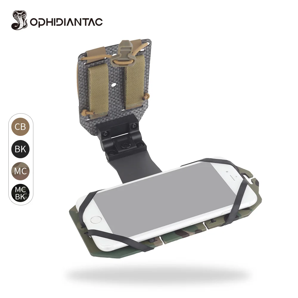 OPHIDIANTAC large size smart device MOLLE assembly folding design 90 degrees rotating mobile phone holder, suitable for hunting