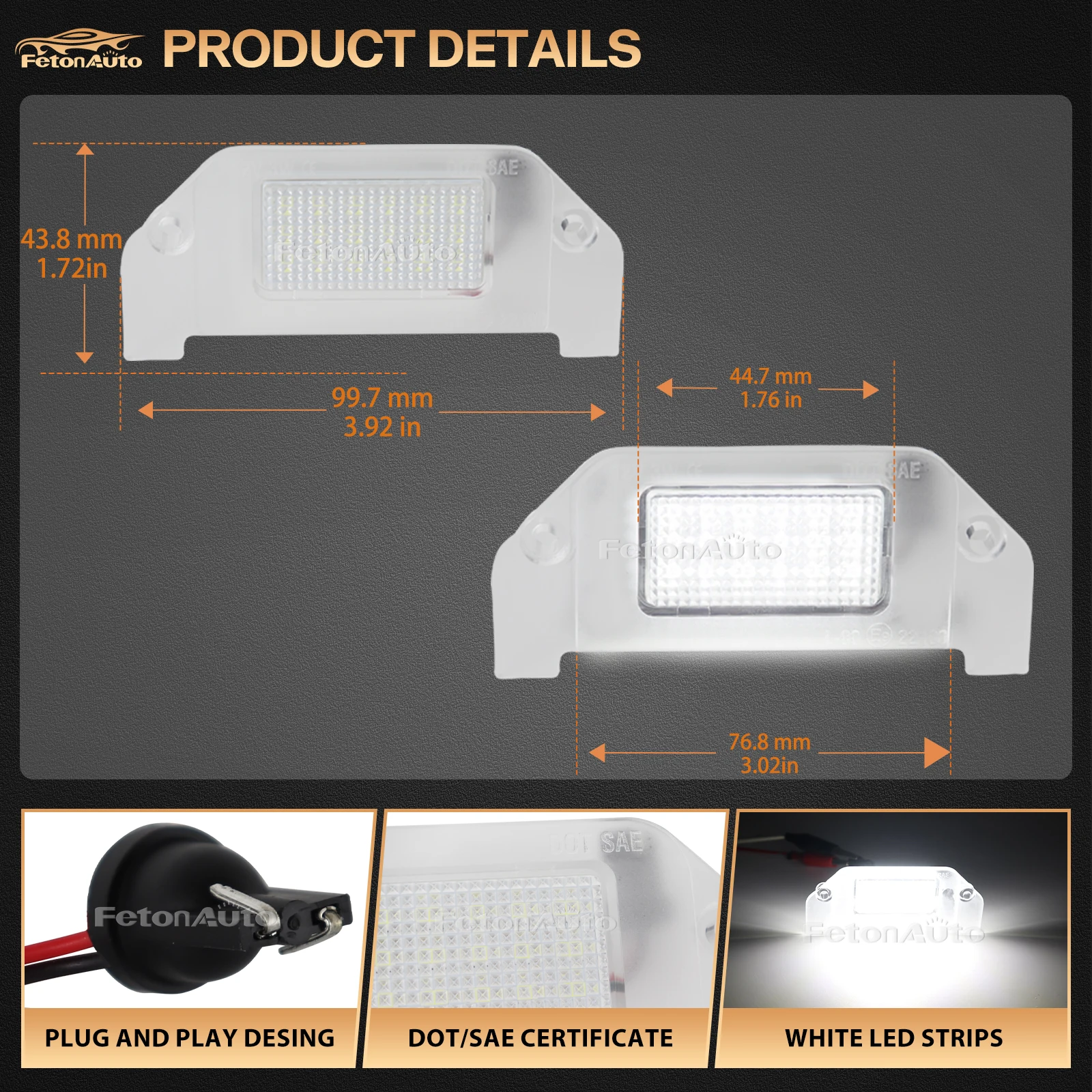 1x License Plate Light  For Dodge Dart Challenger Avenger Charger Magnum Chrysler 300