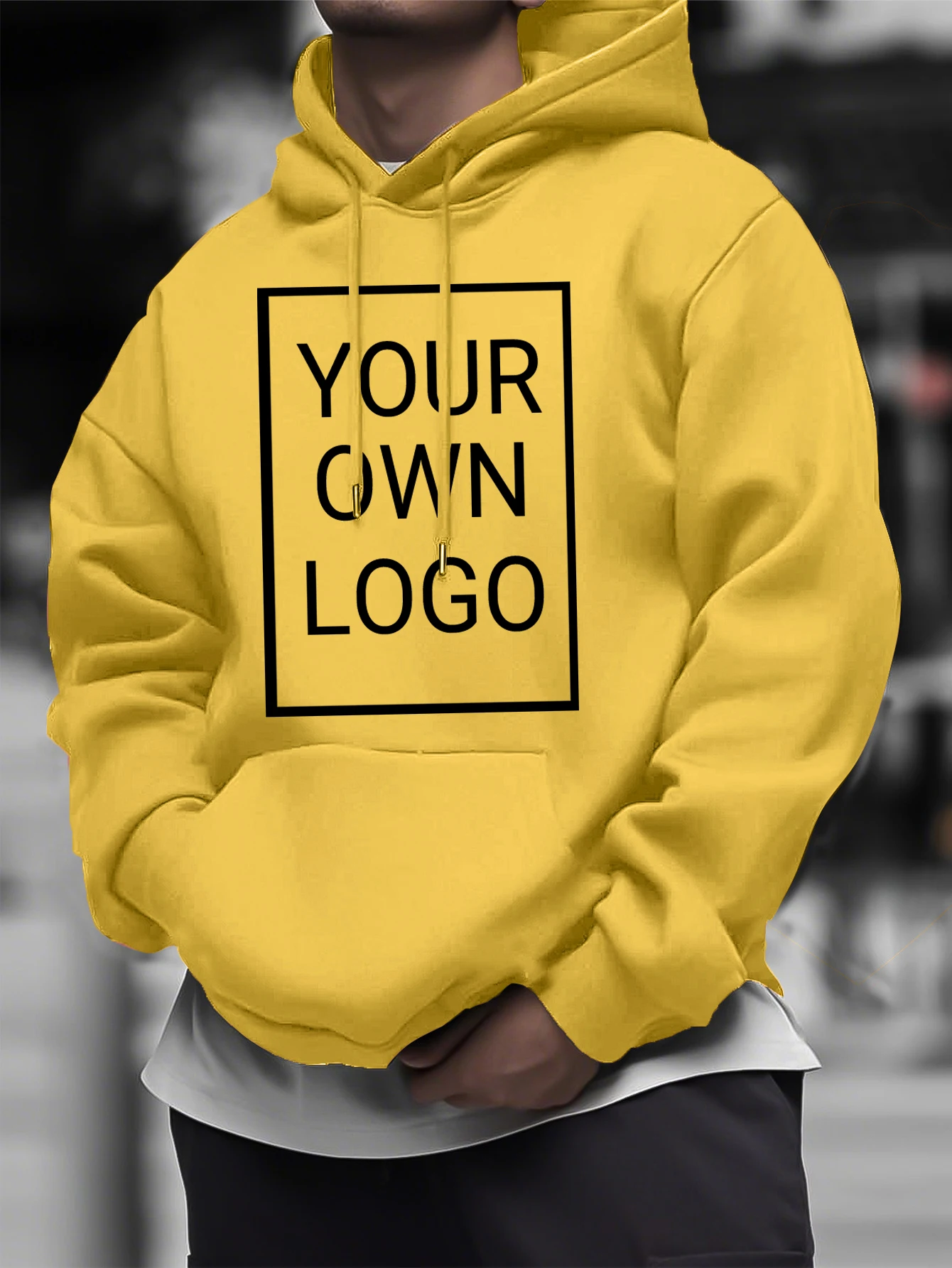 Customize The Logo Pattern Men Hoody Autumn Fleece Hoodies Hip Hop Loose Jogging Streetwear All-Match Comfortable Clothes
