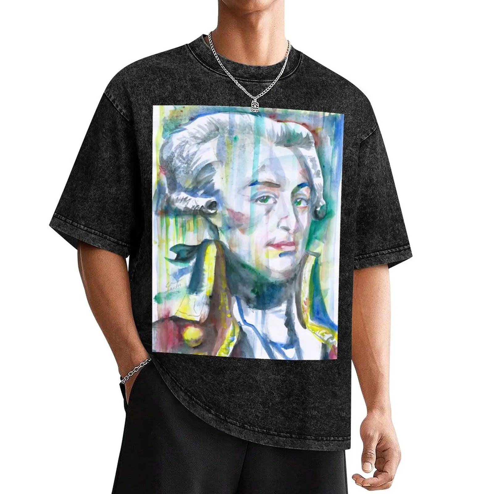 LAFAYETTE watercolor portrait.1 T-Shirt baggy shirts sublime slim fit t shirts for men