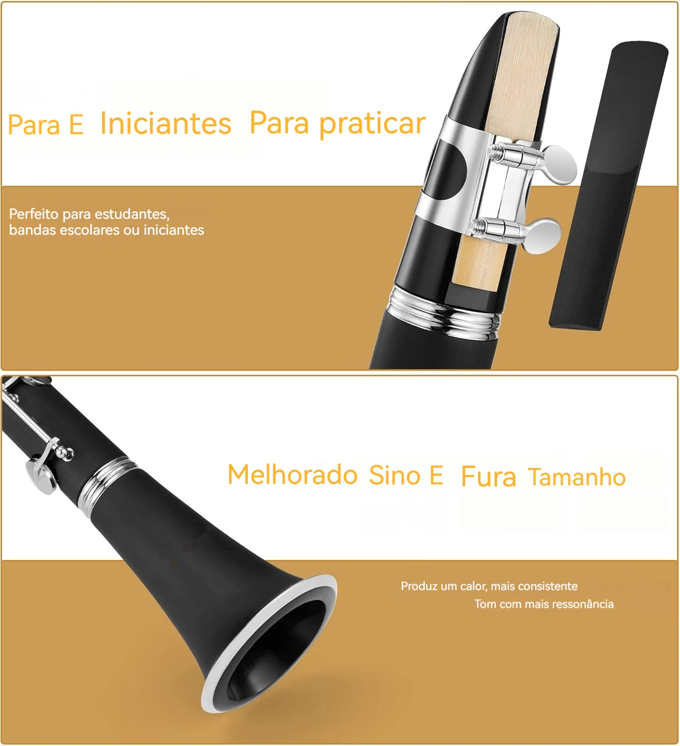 الكلارينيت Bb الكلارينيت 17 مفتاح 6 حلقات Blackwinds المهنية الكلارينيت آلات النفخ الموسيقية مع حقيبة الملحقات #5