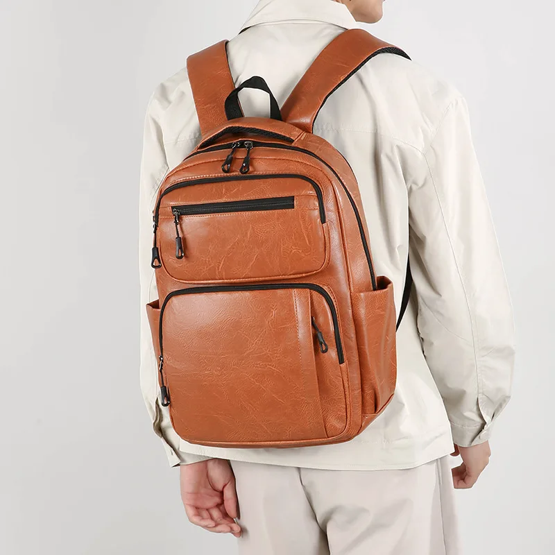 Korean Version Large Capacity Backpack Men's Japanese Simple Business Commuting Travel Bag Large Capacity Waterproof Backpack
