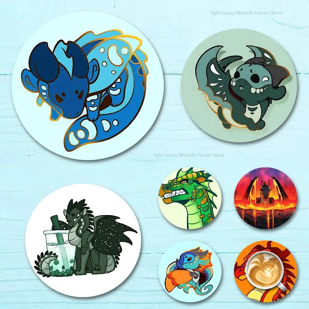 

W-Wings of F-Fire Dragon Round Anime Wooden Coasters DIY Decorations Birthday Valentine Gifts
