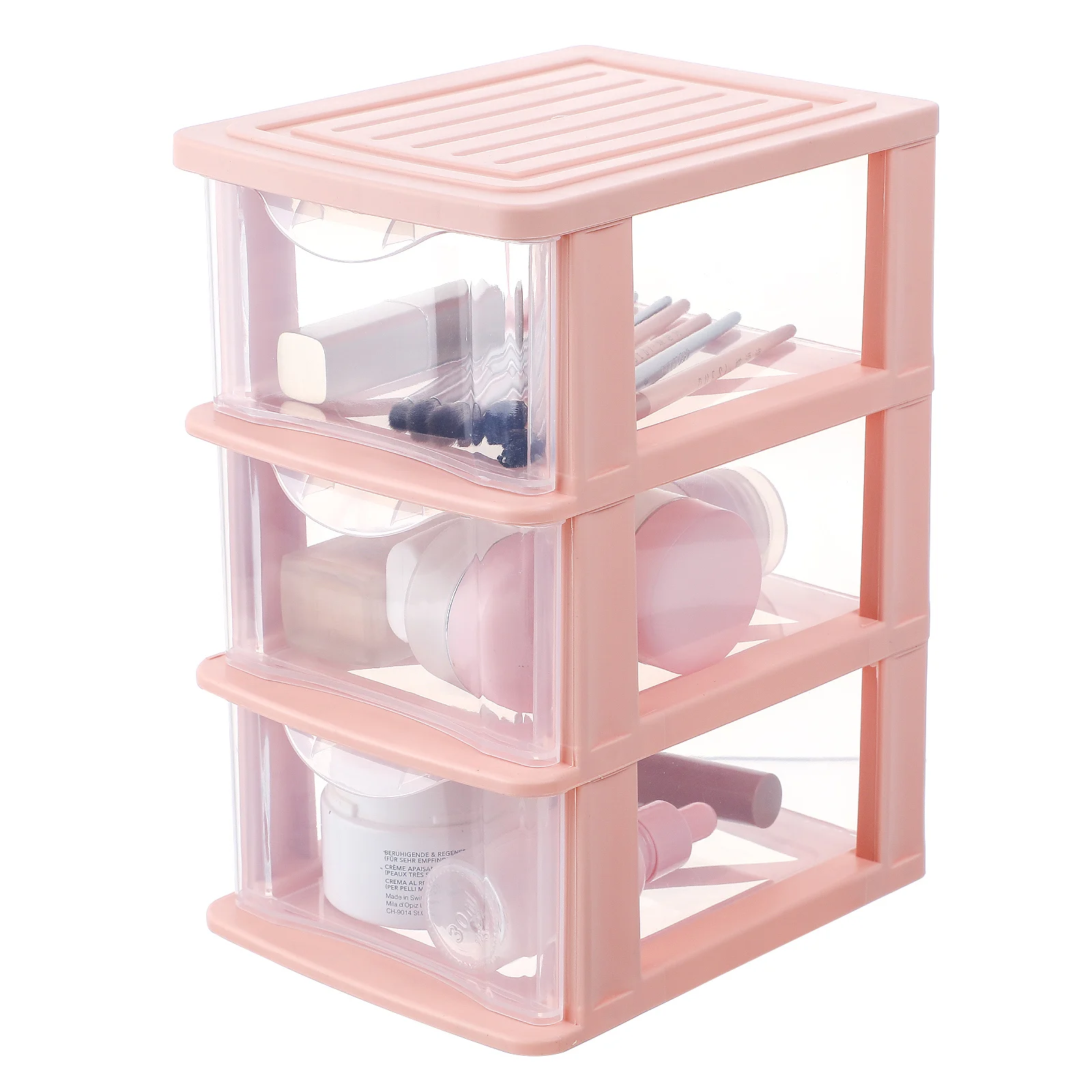 

1pc Drawer Storage Cabinet Desktop Organizer Transparent Multilayer Box For Makeup Cosmetics Storage Small With Drawers Pp