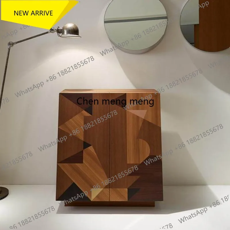 M178 Italian minimalist solid wood dining side cabinet living room wall locker retro side cabinet