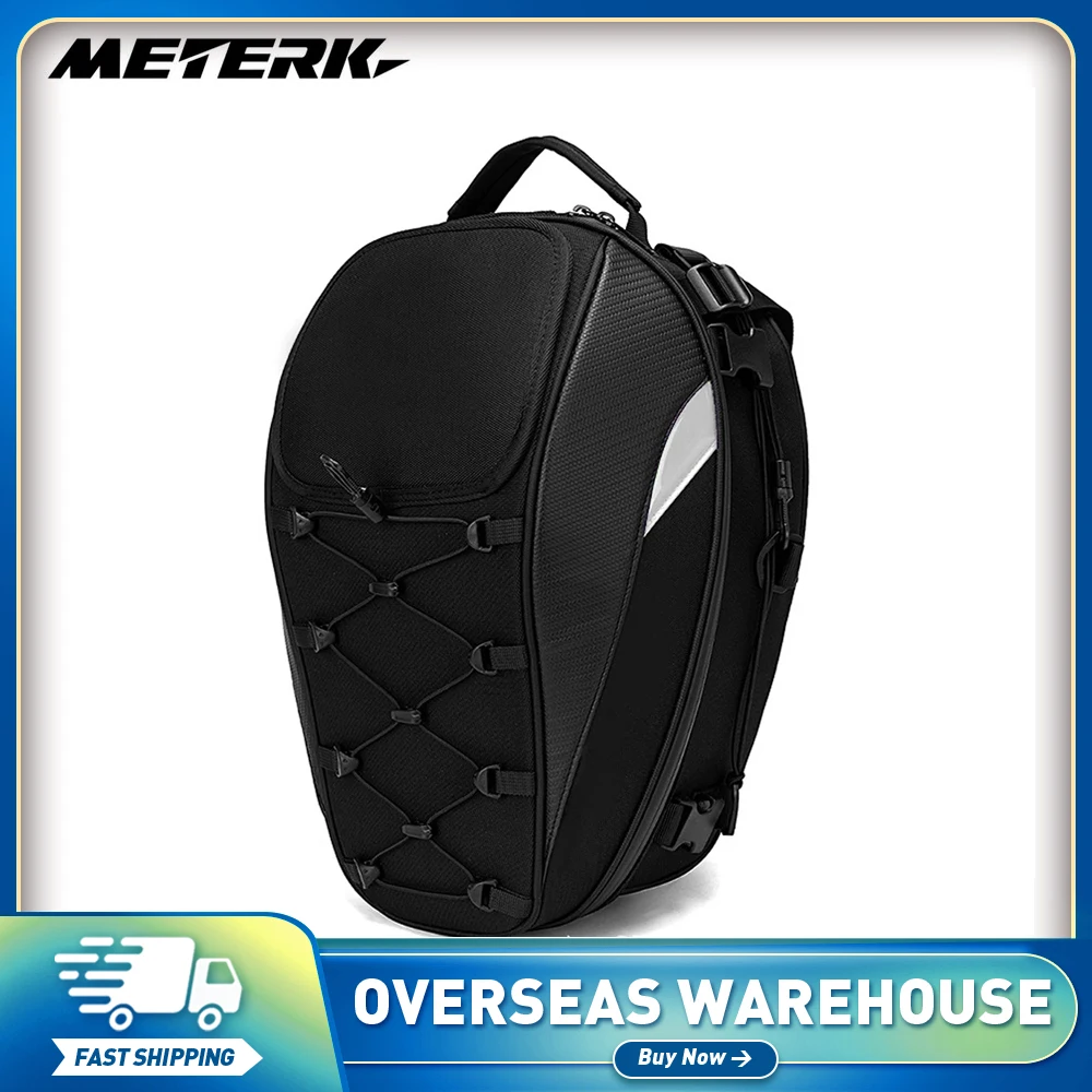 Dual Use Waterproof Helmet Bag Motorcycle Tail Bag 30L-40L Rear Seat Bag Large Capacity Rider Backpack Motorbike Accessories