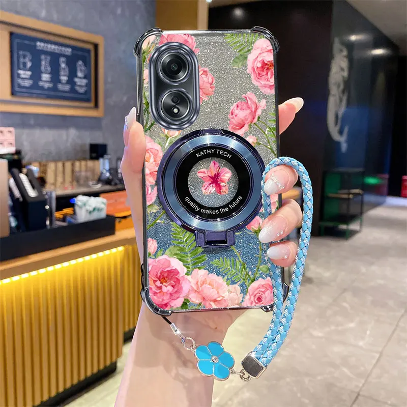 محظوظ بريق رومانسية روز حامل هاتف الحال بالنسبة ممن لهم A38 A36 A76 A58 A57 A74 A78 A5 A7 2020 A79 A95 A60 A18 A53 A17 A16 4G 5G #1