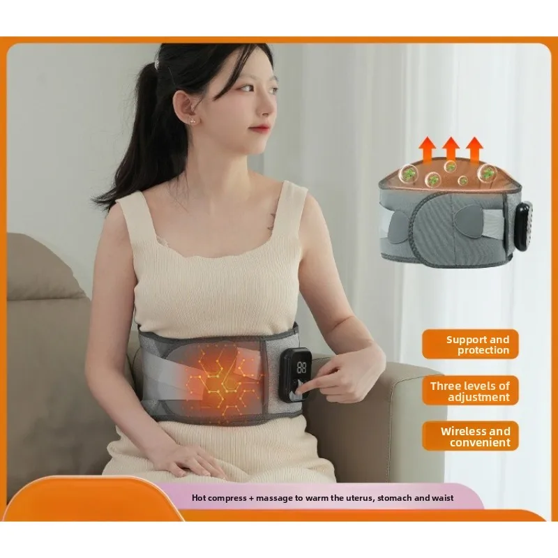 Heating Mugwort, Keeping Warm, Applying Hot Compress, Vibrating Waist Belt Massager，Waist Support，Fitness & Body Building
