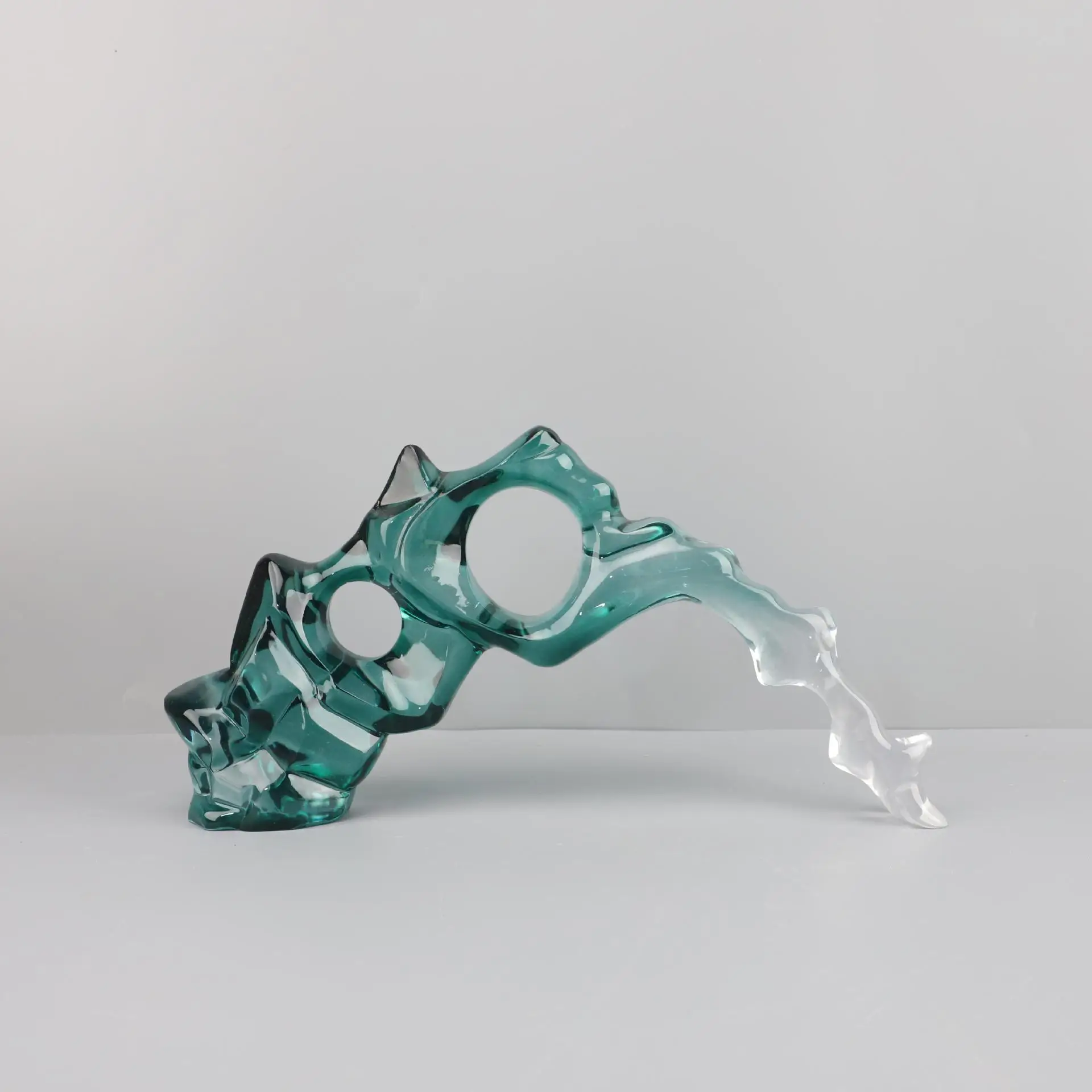 

Green transparent Taihu stone rockery resin ornament study living room entrance desktop home decoration