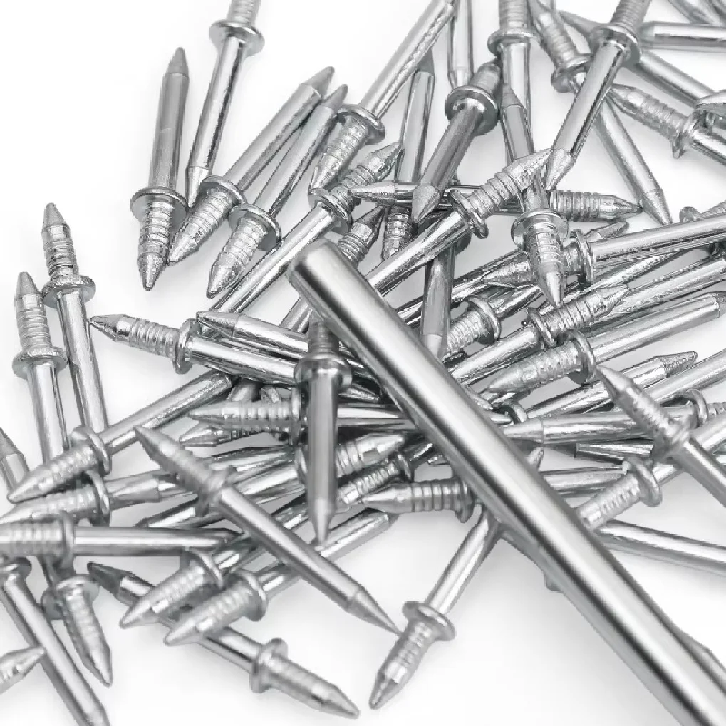 500/50pcs Double-Headed Wall Nails for Skirting Boards Cement Thread Invisible Safety ScrewMetal Nails Wood No Trace Fixator