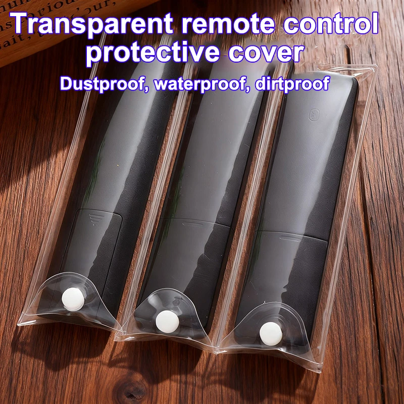 Transparent Washable PU Protective Cover; Ideal for TV, AC, Set-Top Box Remotes; Offers Splash-Proof and Dust-Proof Protection.