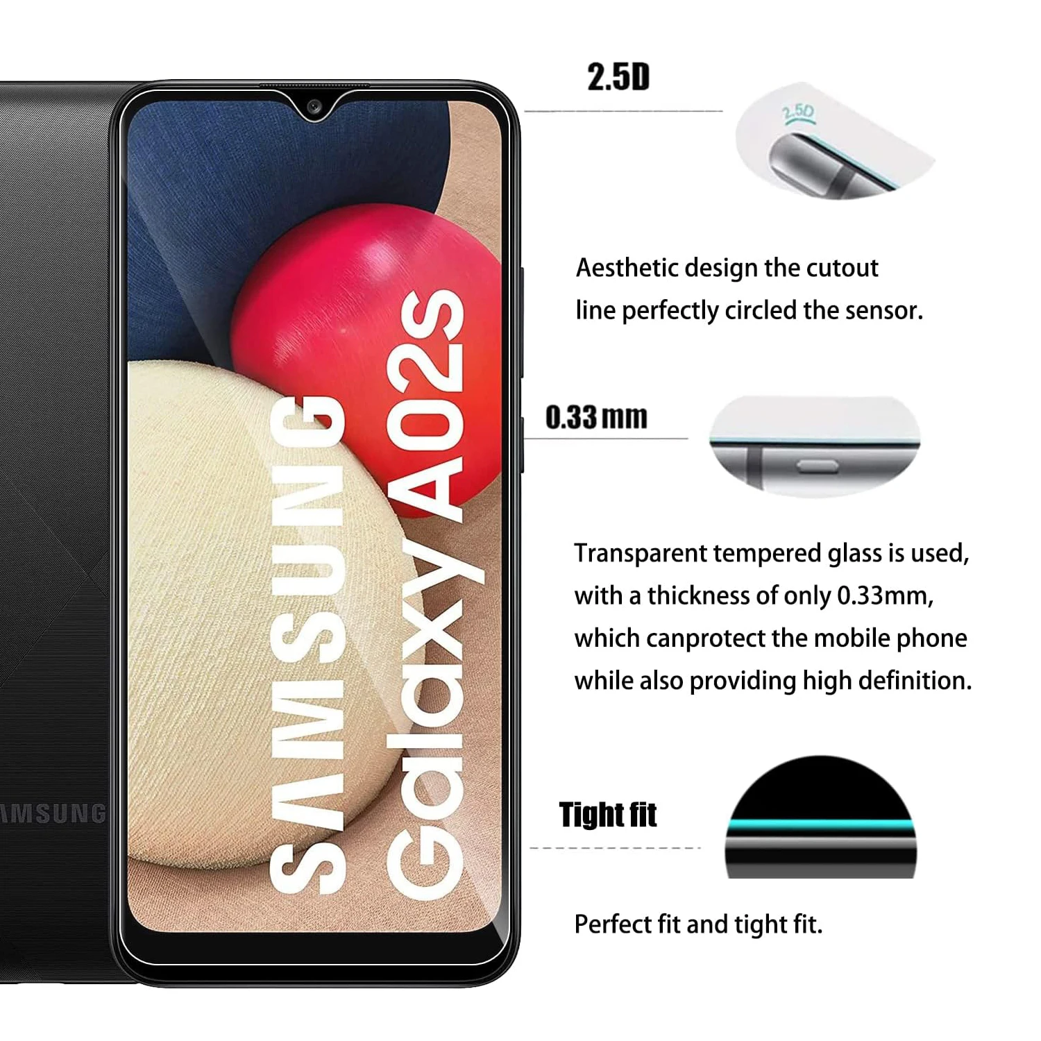 A02 / A02s Tempered Glass For Samsung Galaxy