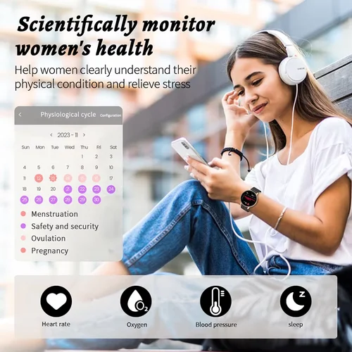 Imagen 2 del producto Reloj inteligente LIGE 2025 para mujer, con Bluetooth, llamadas, esferas personalizadas, Monitor de oxígeno en sangre, reloj inteligente deportivo para hombres y mujeres para Android IOS