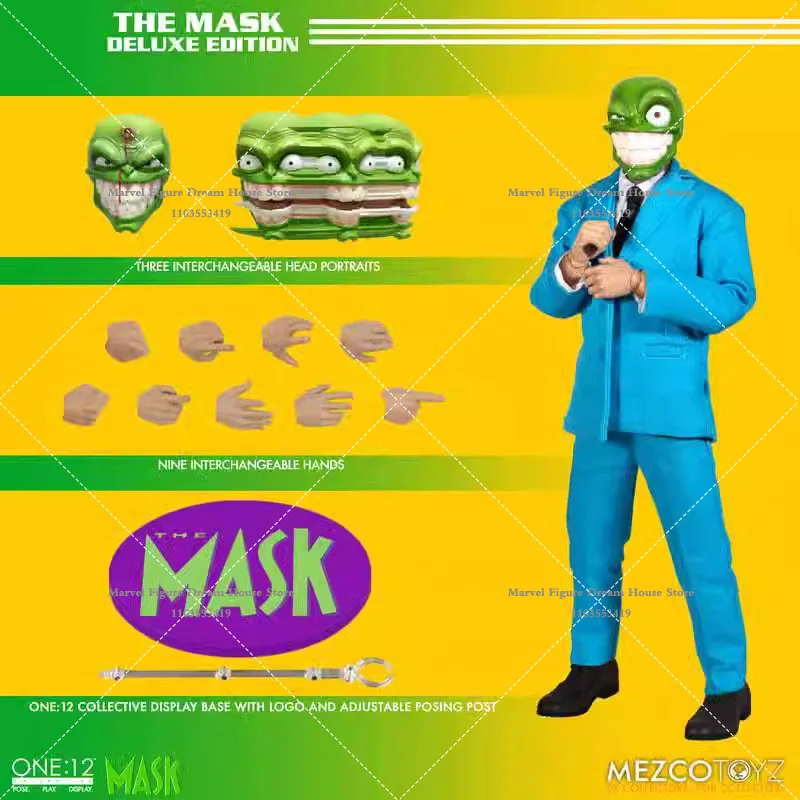 Original Mezco 1/12 Scale Collectible The Mask Superpowers Green Faced Monster Full Set 6Inch Male Soldier Action Figure Model