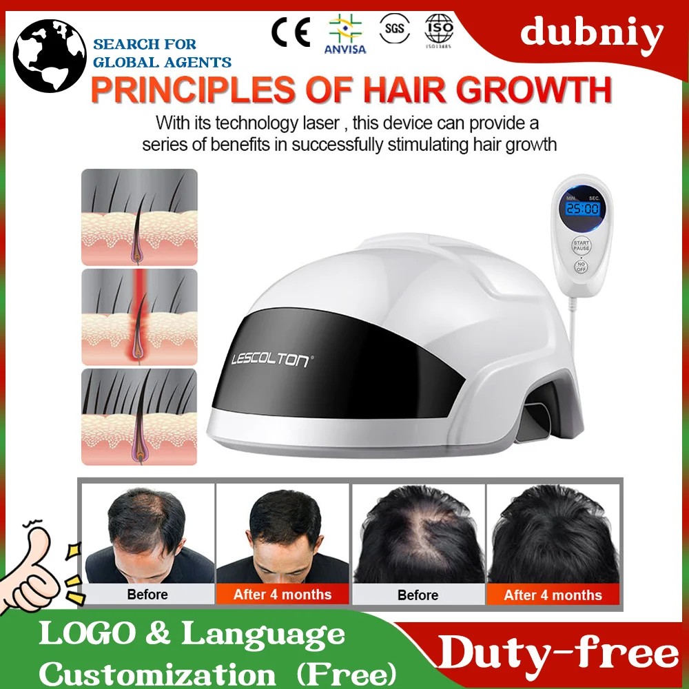 2024 Safe And Comfortable Infrared Hair Growth Helmet for Anti Loss Promote Regrowth Therapy Scalp Care 650/660/670nm Laser