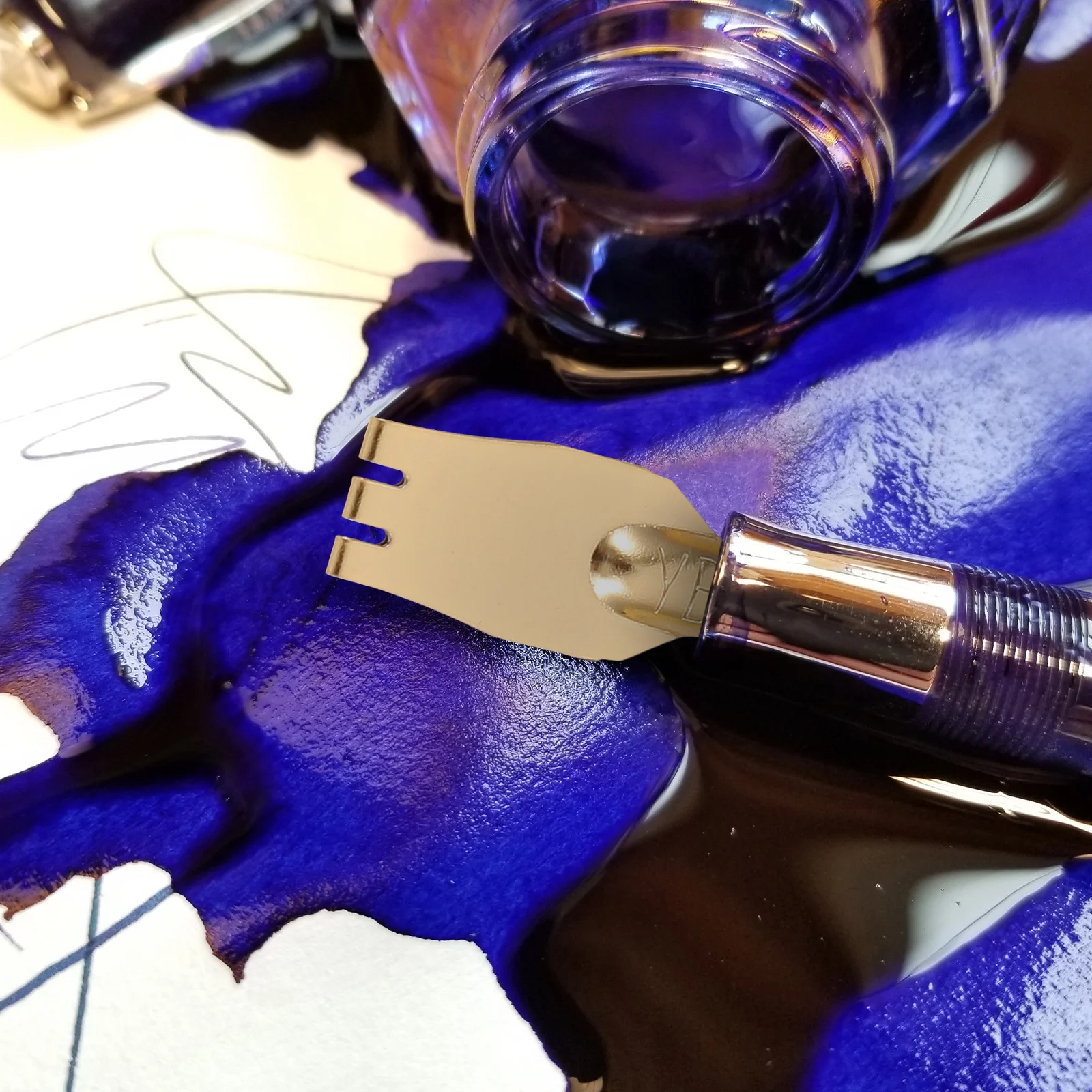 

5pcs Tibetan Writing Pen Nibs Brass Flat Head Fountain Pen Points For Calligraphy Practice Reusable Art Writing Tip Replacement