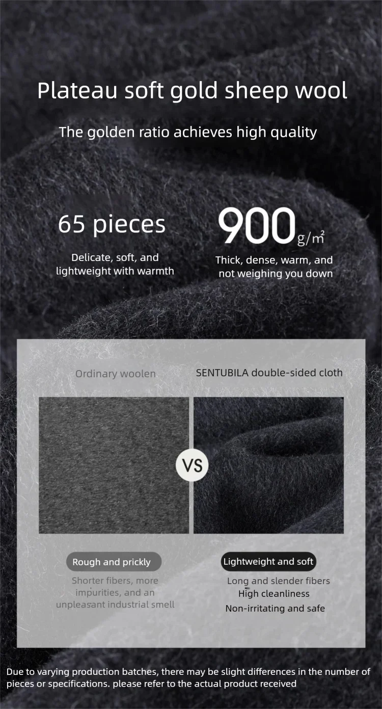 SENTUBILA Damen-Wollmäntel 2026 Winter, locker geschnittene, doppelseitige Jacken mit spitzem Revers, zweireihige Damen-Übermäntel W54OA8769 – Detail 14
