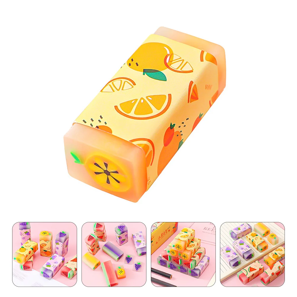 

18Pcs Cartoon Fruit Erasers Creative Flower Design Pencil Erasers for Kids Students School Office Stationery Gift Supplies