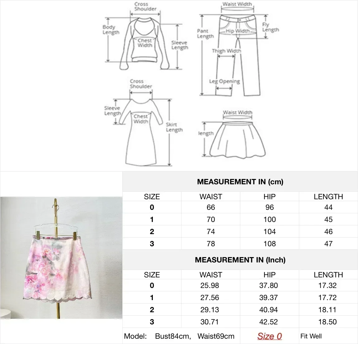 ピンクの花柄のブラウスとミニスカートのセット,ランタンスリーブ,フリルとダイヤモンドの弓,高品質,新しいコレクション