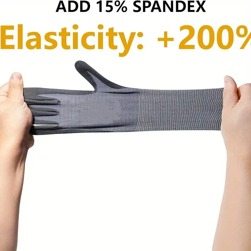 Micro-Foam Safety Work Gloves Nylon Nitrile Coated Non-Slip Grip Seamless Knit Protective Gloves for Mechanic Auto Repair Gloves - view 3