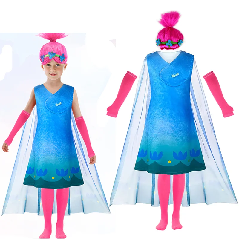 

Костюм для косплея с маком для девочек, кружевной плащ с маком, туника, платье принцессы + парик + носки для детей, тема Хэллоуина, маскировка для дня рождения