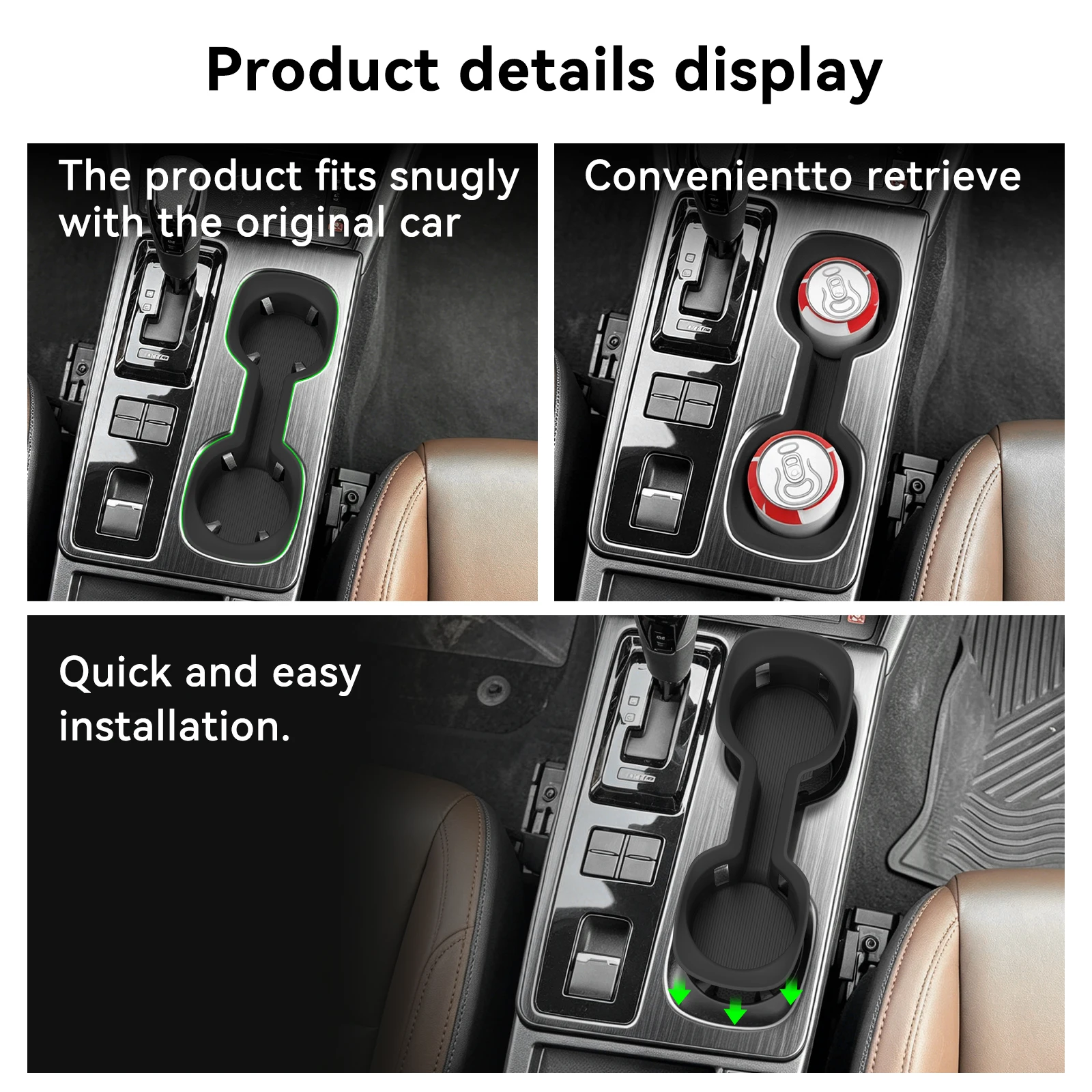 Smabee for Subaru Outback 2026 2027 Silicone Center Cup Holder Insert Box Shock-Absorbing Tray Organizer Car Accessories - view 6