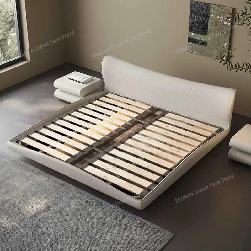 Vintage Designer Double Bed Style Luxury Italian Full Size Queen Double Bed Floor Wood Trendy Cama De Casal Postmodern Furniture