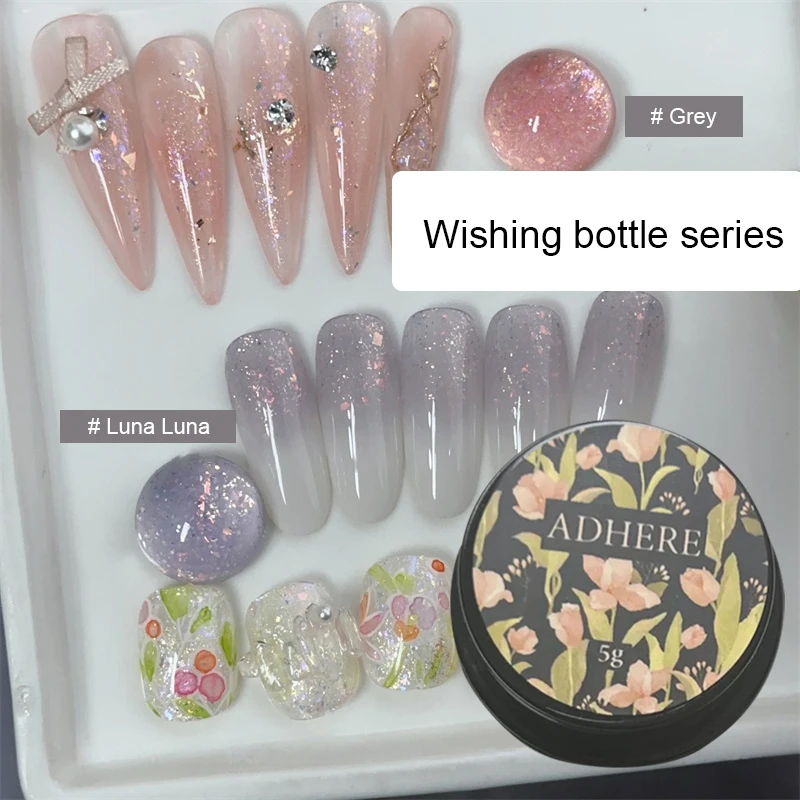 Pegamento de uñas para arte de uñas, brillo suave, brillo fino único, esmalte de uñas, inspiración de Arte de uñas bellamente brillante, Chic, Popular